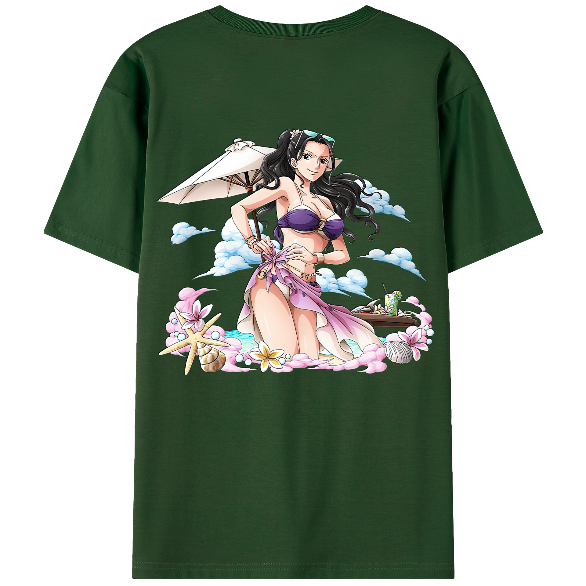ワンピース ニコ・ロビン ONE PIECE Nico Robin 綿100％半袖Tシャツ（背面プリント）
